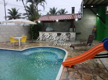 Casa · 205m² · 3 Quartos · 7 Vagas · Espaçosa Casa 3 dorm, piscina, frente ao mar em Solemar, Praia Grande