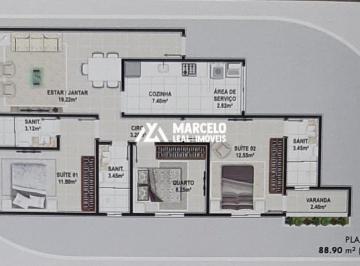 Apartamento · 89m² · 3 Quartos · 2 Vagas - L4S Brasil - 2 · Apartamento para venda em Boa Vista de 88.90m² com 3 Quartos, 2 Suites e 2 Garagens