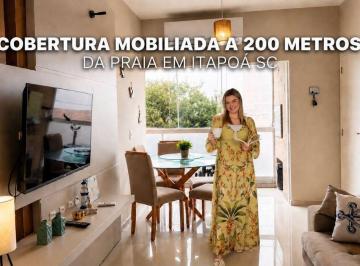 Apartamento · 67m² · 2 Quartos · 2 Vagas · Cobertura Duplex mobiliada à 210 metros da praia no Balneario Rainha do Mar em Itapoá/SC!