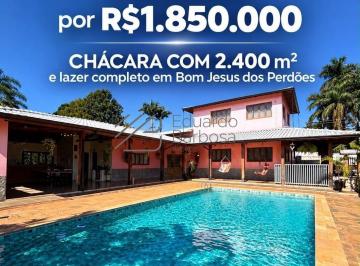 Rural · 2400m² · 3 Quartos · 4 Vagas · Chácara à venda em Bom Jesus dos Perdões/SP!