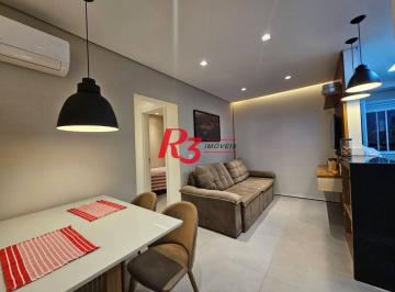 4e5f9a377f0e6235b175b9b51fe0254f781f42e5 · Apartamento com 2 dormitórios para alugar, 62 m² por R$ 5.000,00/mês - Marapé - Santos/SP