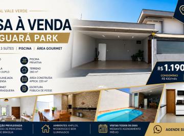Casa de 4 quartos, Guará · Casa à venda no Guará Park: 4 quartos, 3 suítes, piscina, área gourmet, 220m², perto da EPTG