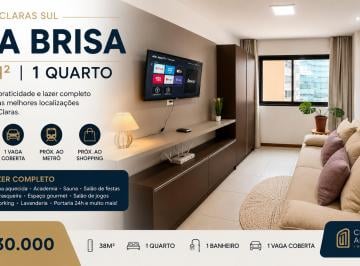 Apartamento de 1 quarto, Águas Claras · Apartamento 1 Quarto 38m² no Via Brisa Águas Claras, 12º Andar, Nascente, 1 Vaga, Lazer Completo Top