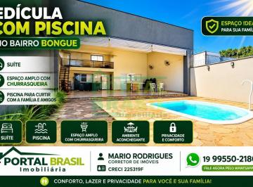 Casa · 160m² · 1 Quarto · 5 Vagas · Edícula com Salão de Festas de 130m², Piscina e Suíte à Venda no Bongue em Pi...