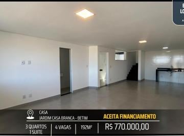 Casa · 192m² · 3 Quartos · 4 Vagas · CASA NOVA 3 QUARTOS 1 SUITE E 4 VAGAS DE GARAGEM - VISTA DEFINITIVA