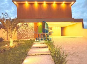 Fachada da casa noturno · Casa Nova e Mobiliada à Venda | Reserva Arujá | 4 Suítes | 4 vagas | 270m²