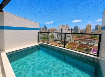 Apartamento · 160m² · 3 Quartos · 2 Vagas · Cobertura Porteira Fechada, 3 Suítes, 5 Banheiros e 2 vagas no Campo Grande – Santos/SP