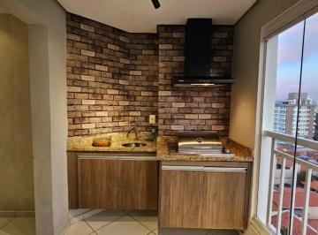 Varanda Gourmet com Armários + Churrasqueira + Coifa · Apartamento de 100 m² com 3 dormitórios, suíte, varanda gourmet e 2 vagas no Mangal | Sorocaba