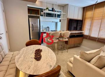 9cdf214a29a355b6114590cf9b31b3ad4f5aec7b · Apartamento mobiliado com 1 dormitório para alugar, 42 m² por R$ 5.000/mês - Boqueirão - Santos/SP