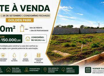 Terreno , Vicente Pires · Lote à Venda 26 de Setembro | Rua 3 | Golden Park | 400m² | Condomínio Fechado | 14x29m | R$ 150 Mil
