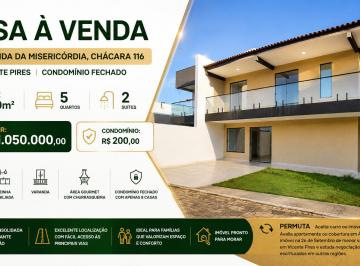 Casa de 5 quartos, Vicente Pires · Casa à Venda em Vicente Pires | 5 Quartos | 2 Suítes | Lote 300m² | Condomínio Fechado | Permuta