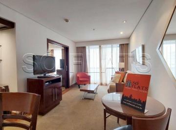 Apartamento · 60m² · 1 Quarto · 1 Vaga · Studio mobiliado no George V Itaim com 60m², 1 dormitório e 1 vaga disponível locação no Itaim Bibi.