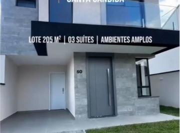 Foto 01 · Sobrado novo em condomínio, ALTO PADRÃO, 03 suítes, no Santa Cândida em Curitiba PR
