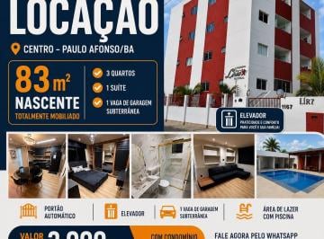 Apartamento de 3 quartos, Paulo Afonso · Apartamento mobiliado no centro de Paulo Afonso