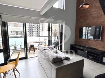 Apartamento · 55m² · 1 Quarto · 2 Vagas · Duplex Mobiliado para locação no Campo Belo - 55m², 1 suítes, e 2 vagas - 200m da estação de metro