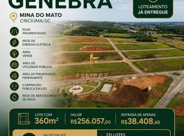 Terreno · 360m² · Lote à Venda no Loteamento Genebra – Mina do Mato, Criciúma/SC