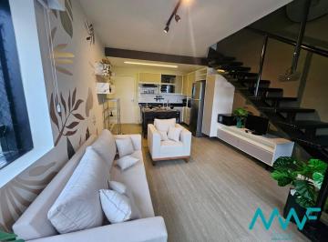 Apartamento · 55m² · 1 Quarto · 1 Vaga · Selenita — Duplex Mobiliado de 55 m² com Sacada e Vista Panorâmica