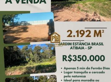 8594b632992e697f86285fc77ce2fb546c2c3a51 · Terreno à venda, 2192 m² por R$ 350.000,00 - Jardim Estância Brasil - Atibaia/SP