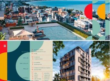 Frente do imóvel e Piscina · Apartamento com 2 dormitórios, sendo 1 suíte - Bessa com 51,53m2, varanda, sala de estar, jantar, ár