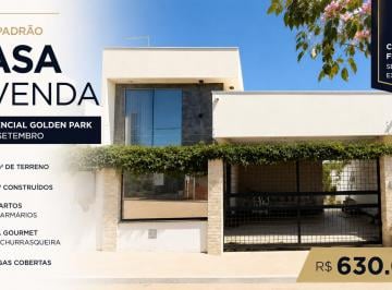 Casa de 3 quartos, Vicente Pires · Casa à Venda no Residencial Golden Park, 26 de Setembro, Alto Padrão, 200m², 134m² Construídos!