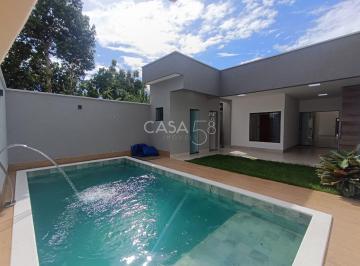 Casa · 160m² · 3 Quartos · 2 Vagas · Casa Térrea Moderna com 3 Suítes, Piscina e Gourmet – 160m² Construídos