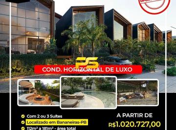 Casa · 112m² · 2 Quartos · Casa para venda em condomínio de Luxo com 2 ou 3 Suíttes a partir  R$1.020.727,00 | Bananeiras -PB