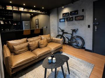 Apartamento · 51m² · 1 Quarto · 1 Vaga · Apartamento à venda na Tupi, Praia Grande – 1 quarto, varanda gourmet e lazer completo
