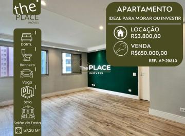 Apartamento · 57m² · 1 Quarto · 1 Vaga · APARTAMENTO À VENDA NO BROOKLIN COM 1 DORMITÓRIO, 1 VAGA