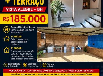 Casa de 2 quartos, Belo Horizonte · CASA 2 ANDARES + TERRAÇO Bairro Vista Alegre BH