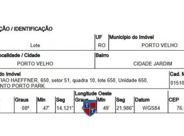 Foto 1 · R$ 182.289,57 - Terreno - RO - PORTO VELHO - CIDADE JARDIM