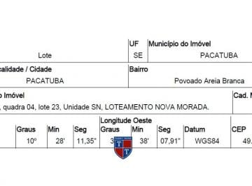 Foto 1 · R$ 14.239,13 - Terreno - SE - PACATUBA - POVOADO AREIA BRANCA
