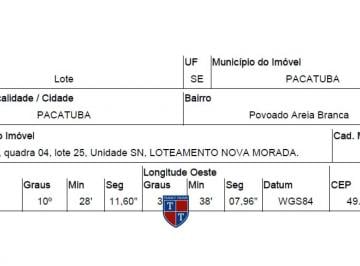 Foto 1 · R$ 15.935,71 - Terreno - SE - PACATUBA - POVOADO AREIA BRANCA