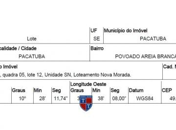 Foto 1 · R$ 13.512,02 - Terreno - SE - PACATUBA - POVOADO AREIA BRANCA