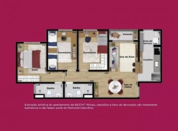Apartamento · 68m² · 3 Quartos · 1 Vaga · Apartamento para venda em Jardim Tinen de 68.00m² com 3 Quartos, 1 Suite e 1 Garagem