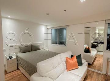 Apartamento · 25m² · 1 Quarto · 1 Vaga · Flat totalmente mobiliado com 25m², 1 dormitório e 1 vaga de garagem, disponível para locação.