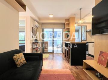 1 · Apartamento mobiliado na Vila Madalena com 56m², 2 dormitórios, 1 vaga e depósito