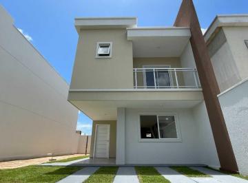 Casa · 155m² · 4 Quartos · 4 Vagas · Casa Duplex / Sobrado Nova com Amplo Terreno em Rua Sem Saída no Centro do Eusébio, 04 Suítes, 155m2