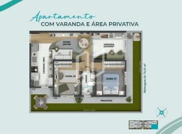Apartamento · 76m² · 2 Quartos · 1 Vaga · Apartamento para venda em Vila Vieira (vila Xavier) de 76.00m² com 2 Quartos e 1 Garagem