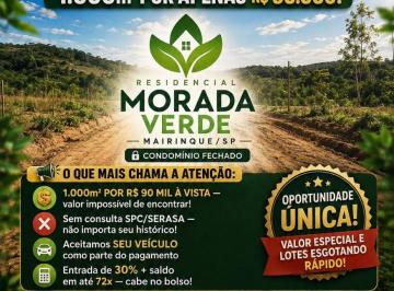Rural de 1 quarto, Mairinque · Lotes amplos de 1.000m² com ótima topografia