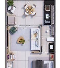 Apartamento · 40m² · 1 Quarto · 1 Vaga · Apartamento em Tenório, Ubatuba/SP de 40m² 1 quartos à venda por R$ 370.061,00