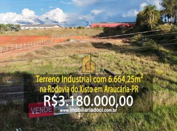 3c043a53ea8a0c67edb0acc36480ea3137b5fd2c · Terreno Industrial com 6.664,25m² na Rodovia do Xisto em Araucária-PR - A venda por R$3.180.000,00