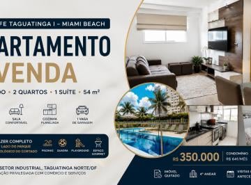 Apartamento de 2 quartos, Taguatinga · Apartamento 2 Quartos Mobiliado com Suíte à Venda na QI 24 Taguatinga Norte – Top Life 54 m²