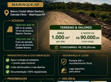 Terreno , Mairinque · 1.000M² DE TERRENO EM MAIRINQUE COM ÁGUA E ENERGIA