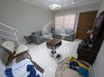 Casa · 92m² · 3 Quartos · 2 Vagas · Sobrado no Campo Grande com sala, cozinha, 03 dormitórios, sendo 01 suíte, 02 vagas