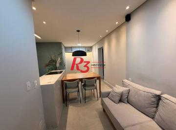dc74c9577db5b8763a5da31d7920047a7ab461e1 · Apartamento com 2 dormitórios para alugar, 63 m² por R$ 4.500,00/mês - Marapé - Santos/SP