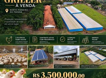Comercial · 11960m² · 3 Quartos · 4 Vagas · GRANJA DE ENGORDA DE GRILLER PRODUTIVA À VENDA – IBAITI/PR