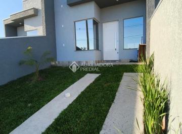 Casa · 55m² · 2 Quartos · 1 Vaga · Com 2 dormitórios, sala de estar e jantar, churrasqueira e espaço para piscina. Apta para financiame