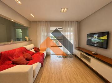 Apartamento · 124m² · 3 Quartos · 2 Vagas · Apartamento mobiliado para locação com 3 suítes, 2 vagas - 124m² - com sacada gourmet e lazer - bair