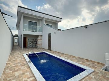 Casa · 116m² · 3 Quartos · 2 Vagas · Sobrado com Piscina e espaço gourmet, 2 vagas de garagem e corredor Lateral