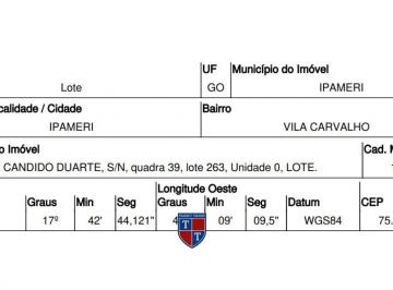 Foto 1 · R$ 238.355,54 - Terreno - GO - IPAMERI - VILA CARVALHO